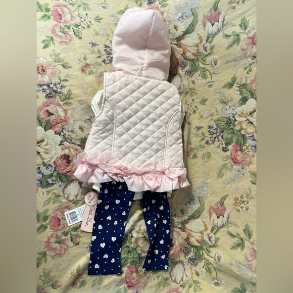 Little Lass Pink and White Heart Matching Set - Picture 5 of 9